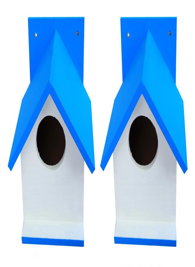 Hellonz Bird House for Sparrow, Budgies & Finches with Air Ventilation and Mounting Hook (Pack of 2) (Blue) - Image 1